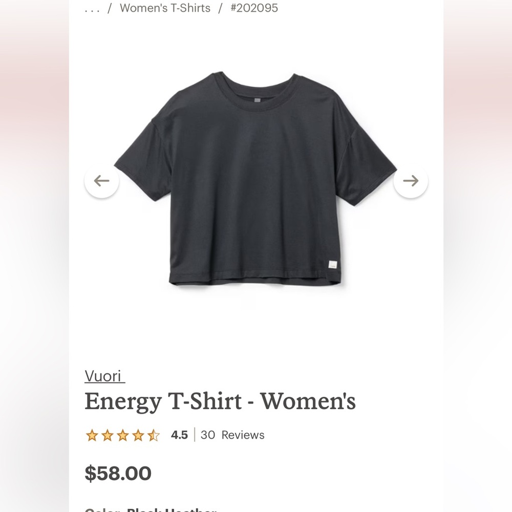 Vuori energy tee - Heather black